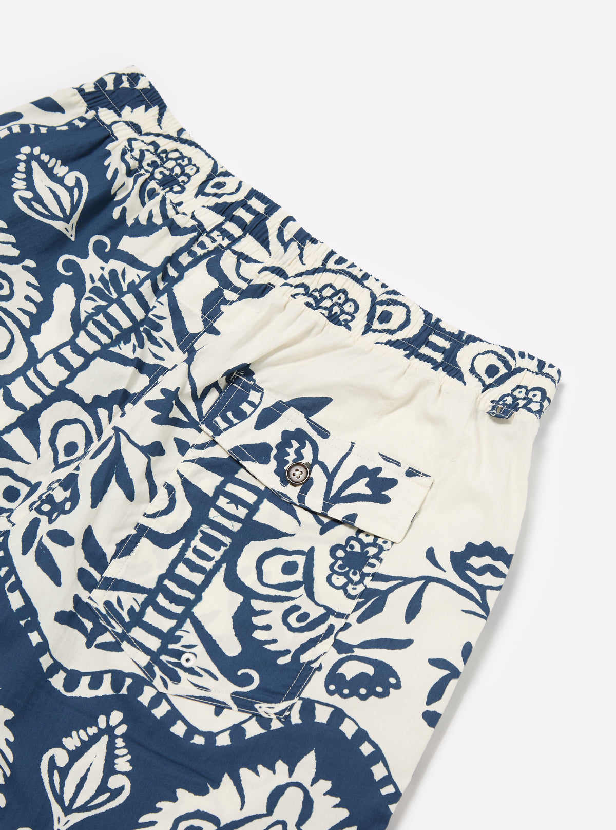Navy Island Print Cotton Action Short