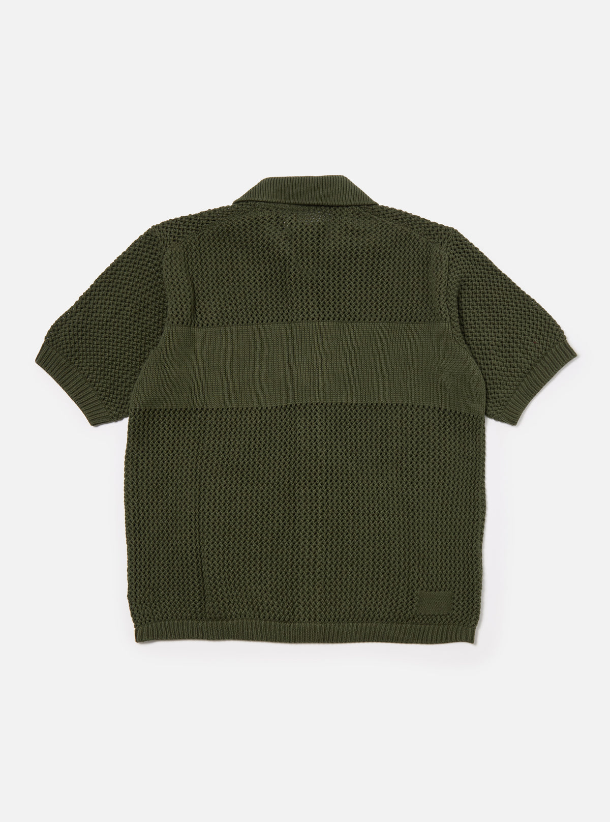 Olive Open Knit S/S Knit Shirt
