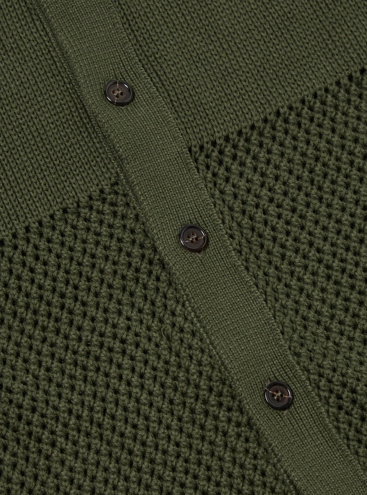 Olive Open Knit S/S Knit Shirt