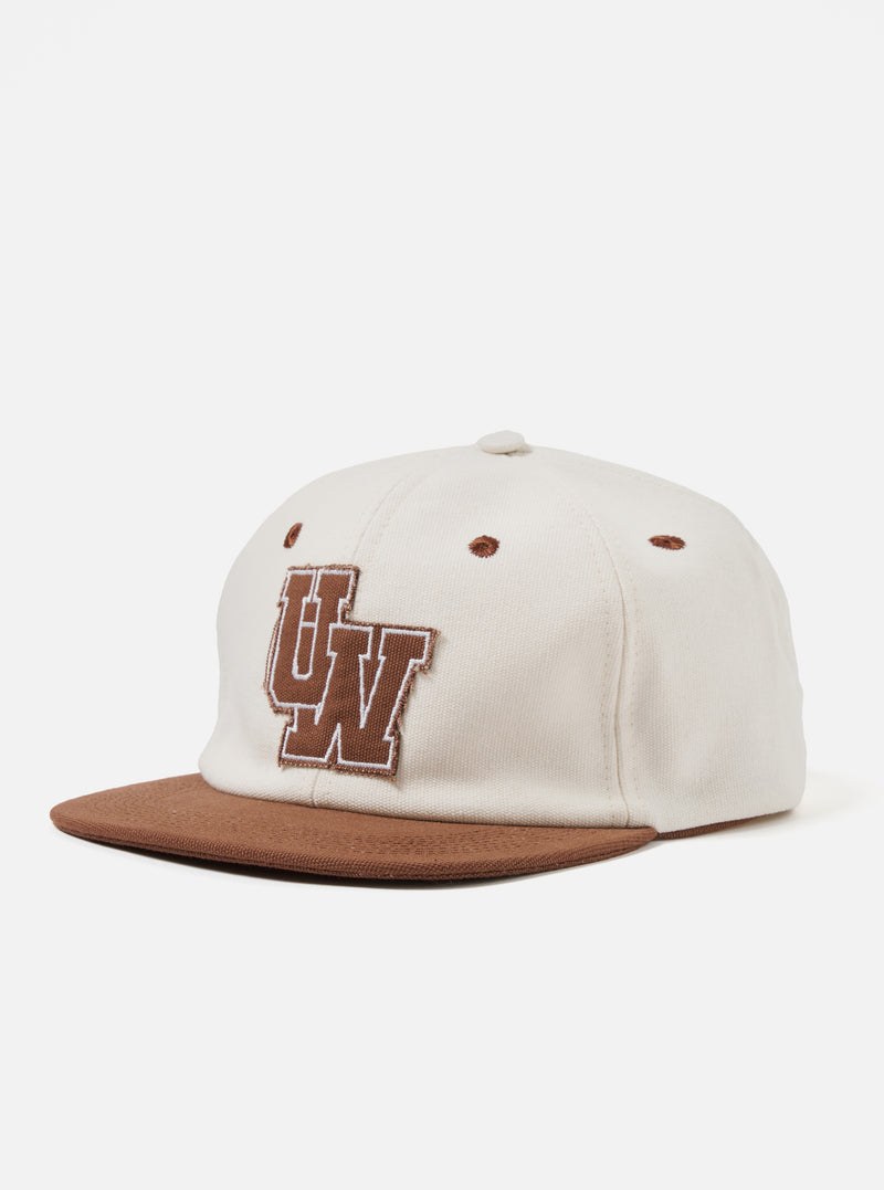 Ecru/Rich Brown Canvas Baseball Hat