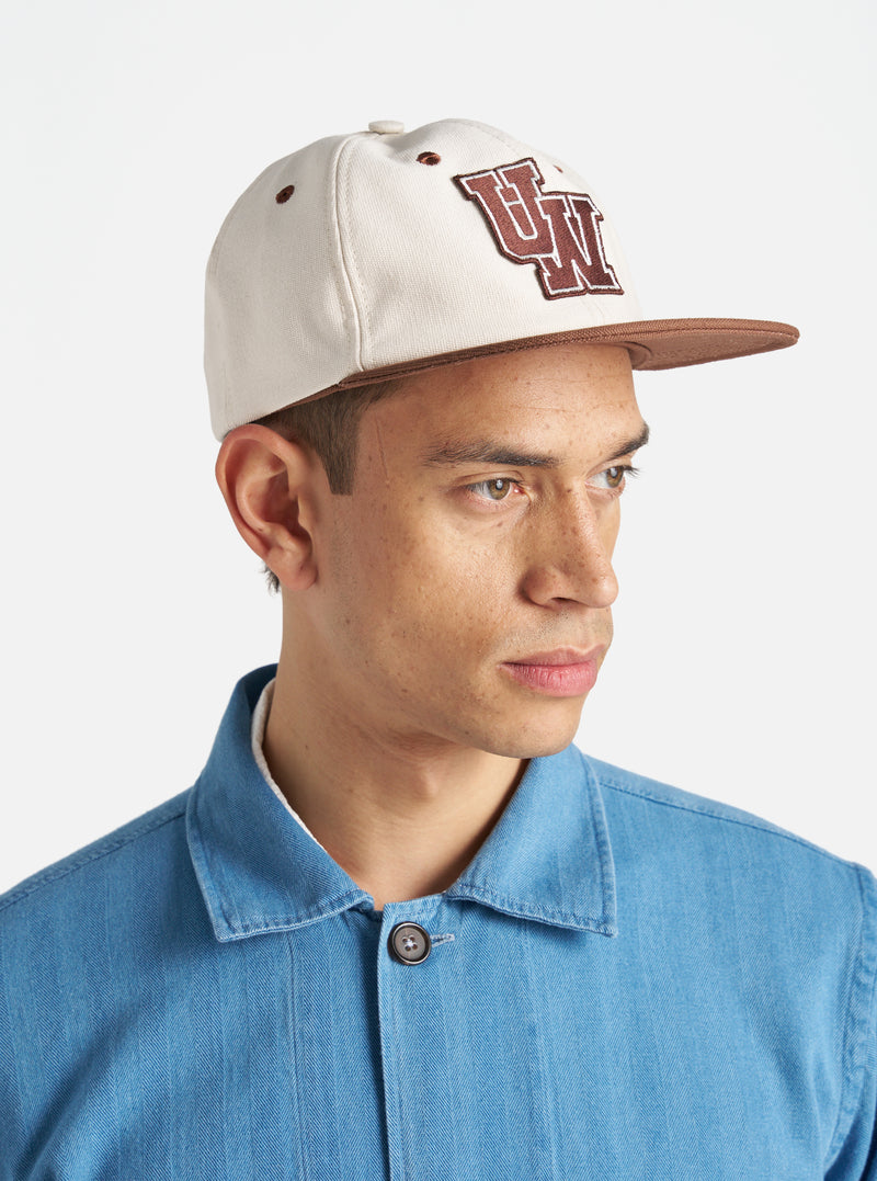 Ecru/Rich Brown Canvas Baseball Hat