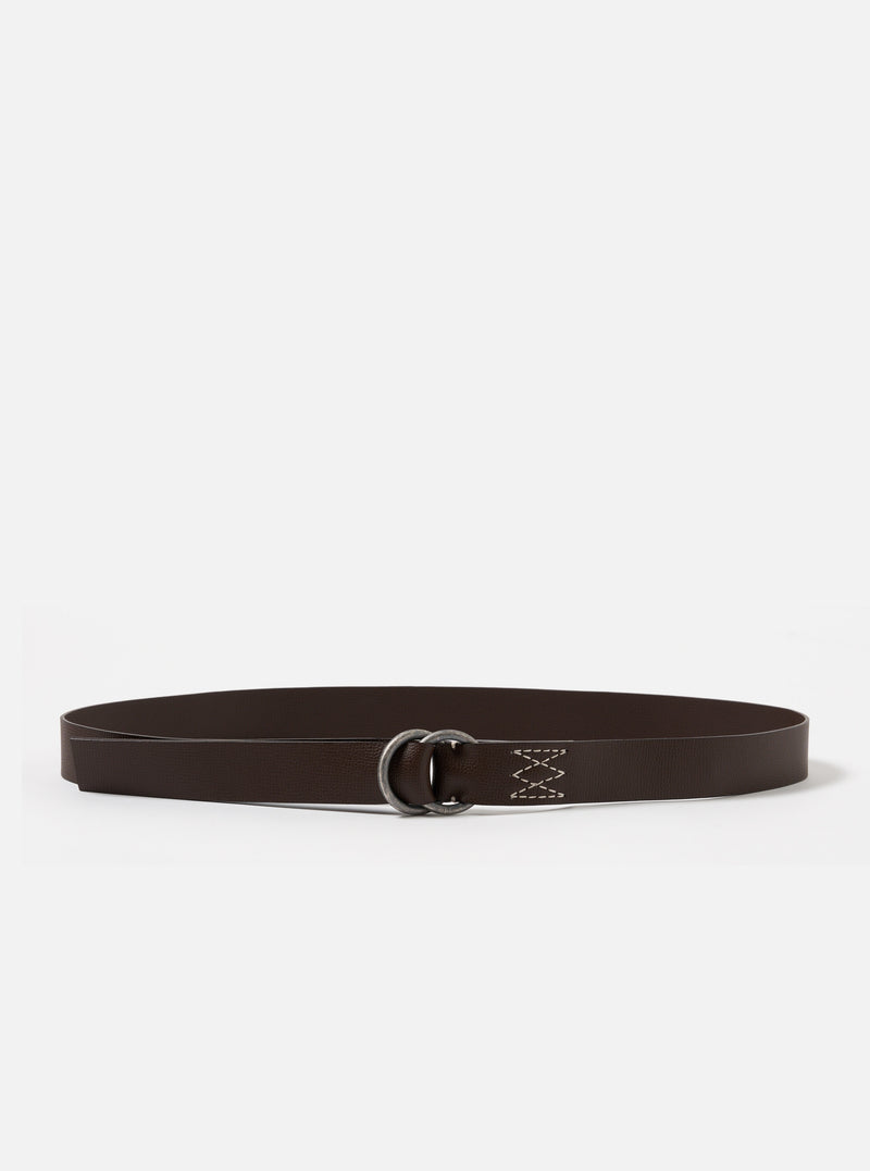 Brown Leather O Ring Belt