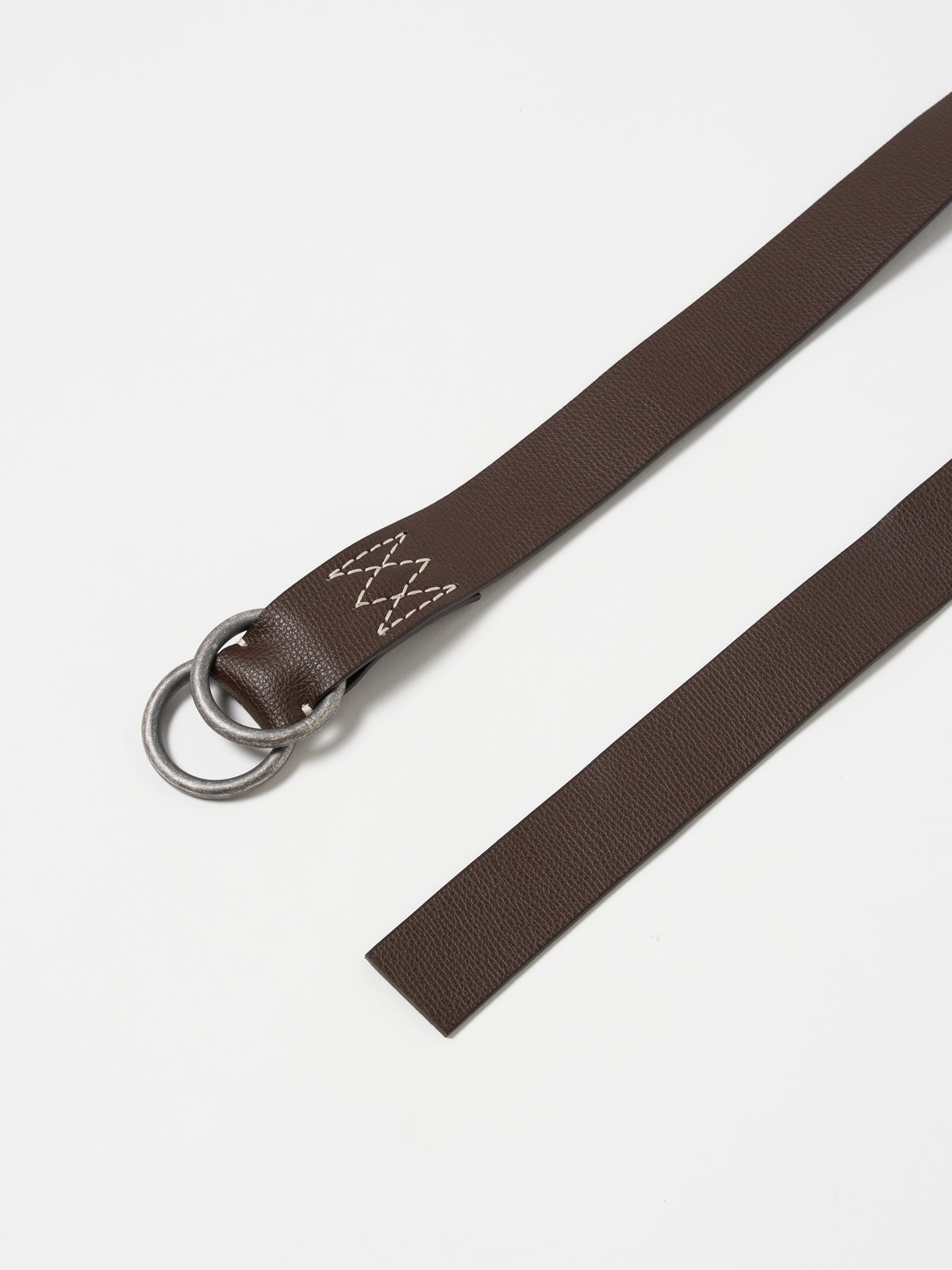 Brown Leather O Ring Belt
