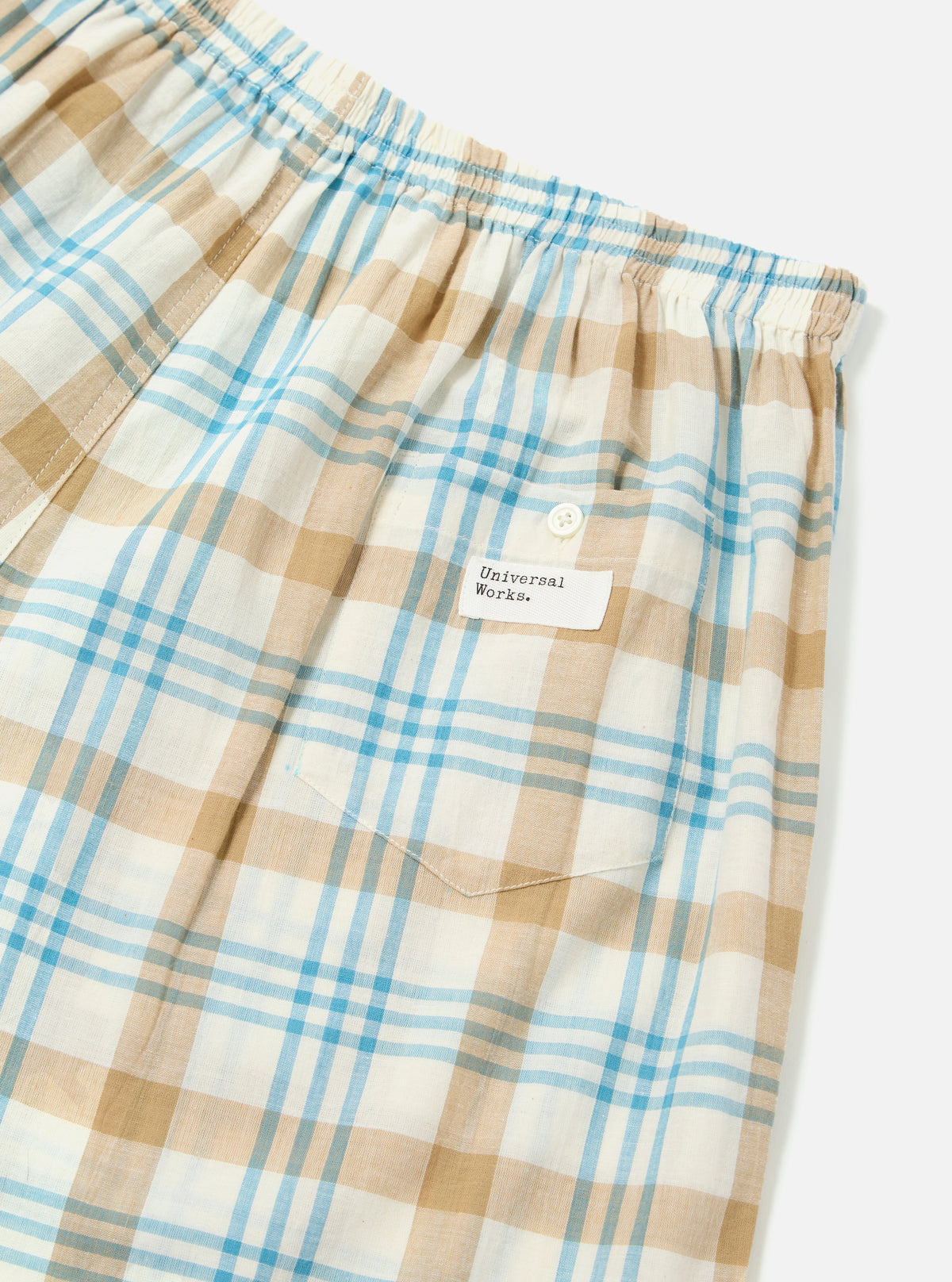 Ecru Madras Check Boxer Short
