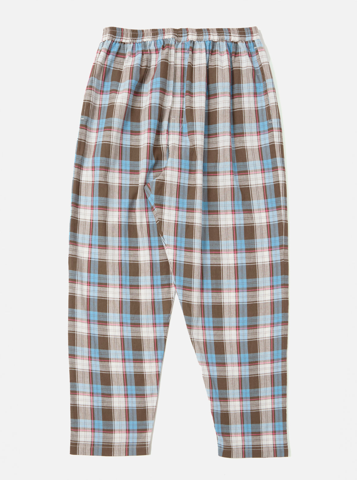 Blue/Brown Check 3 Long Pyjama Set