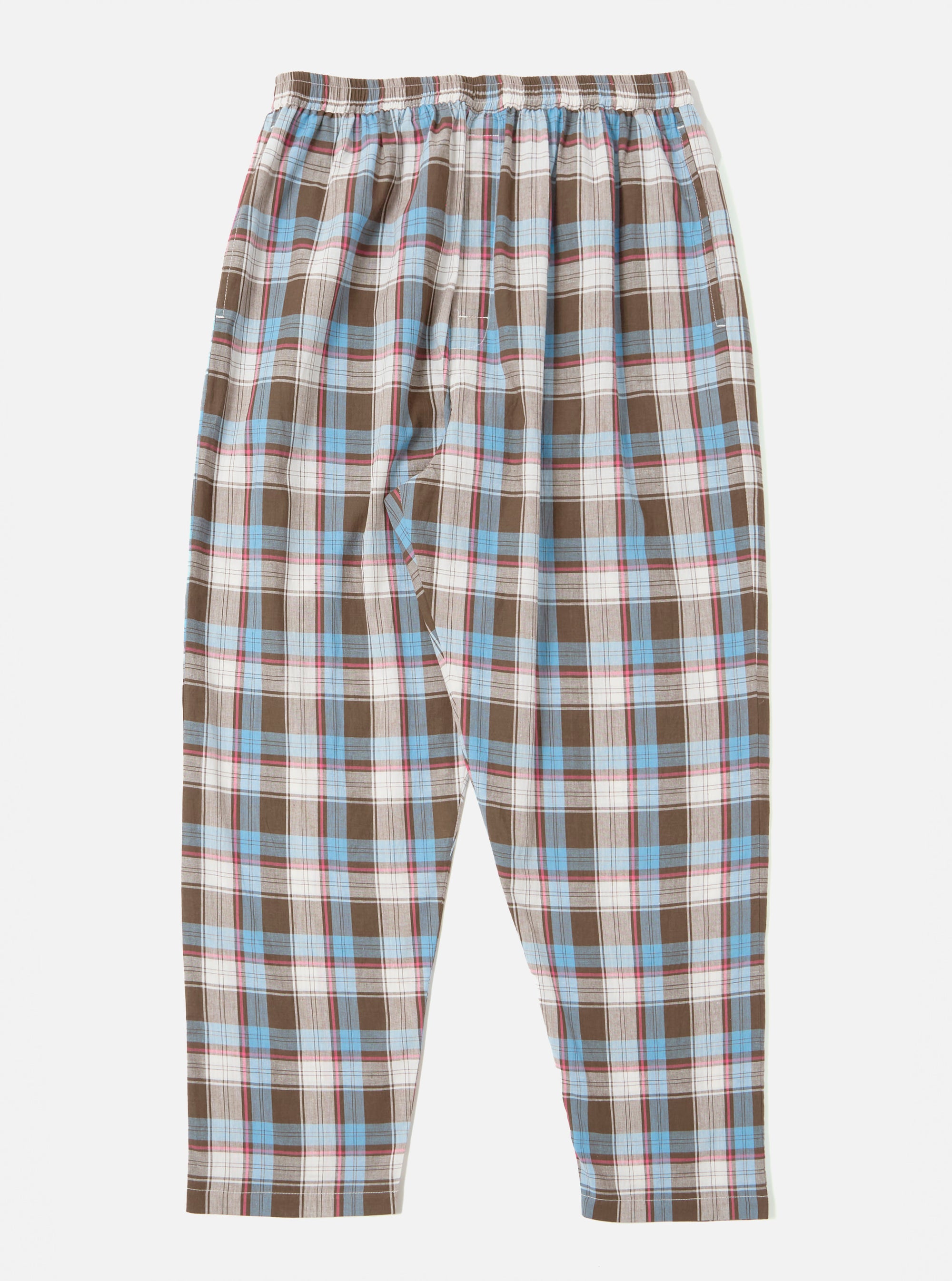 Blue/Brown Check 3 Long Pyjama Set