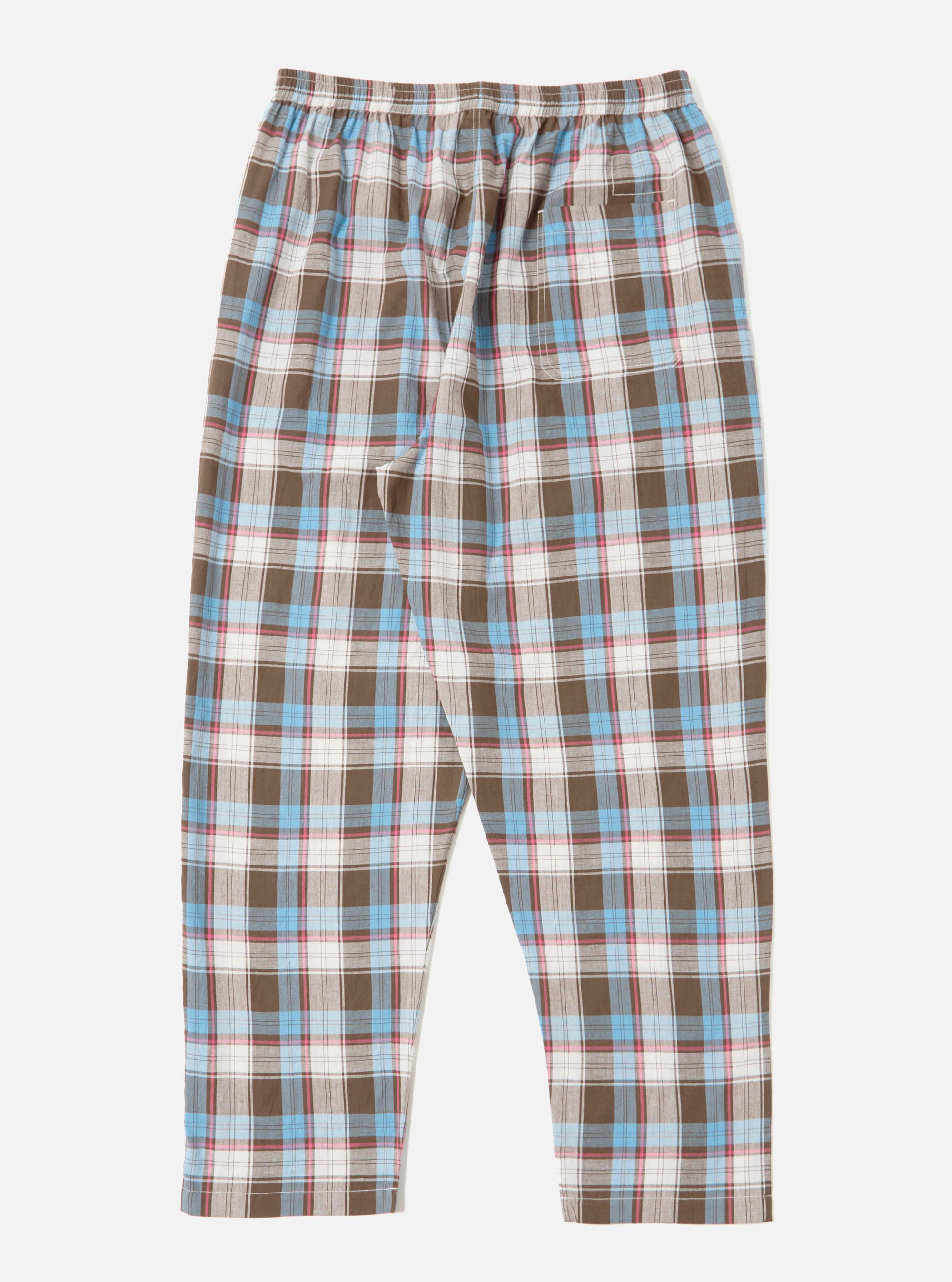 Blue/Brown Check 3 Long Pyjama Set
