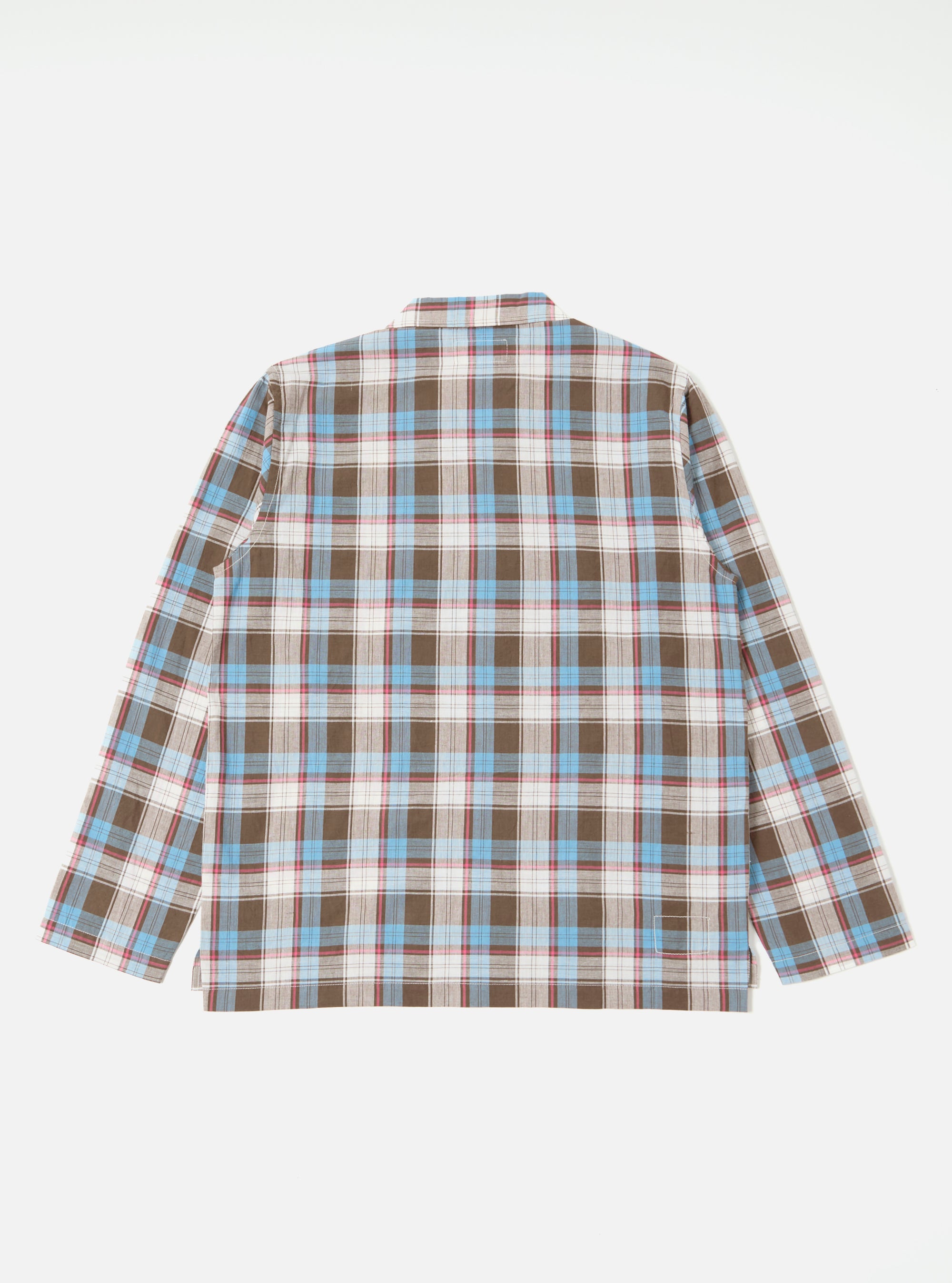 Blue/Brown Check 3 Long Pyjama Set