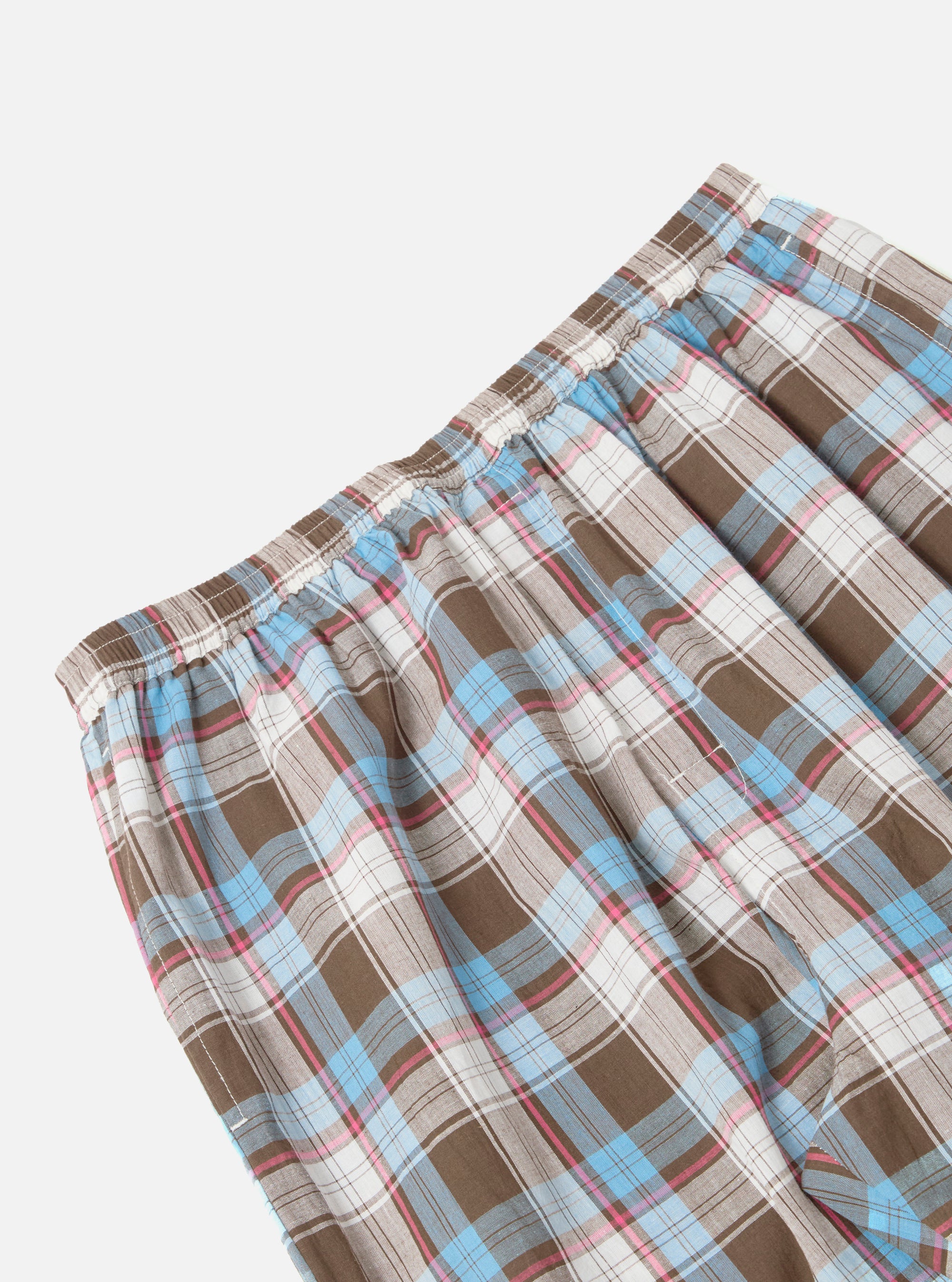 Blue/Brown Check 3 Long Pyjama Set