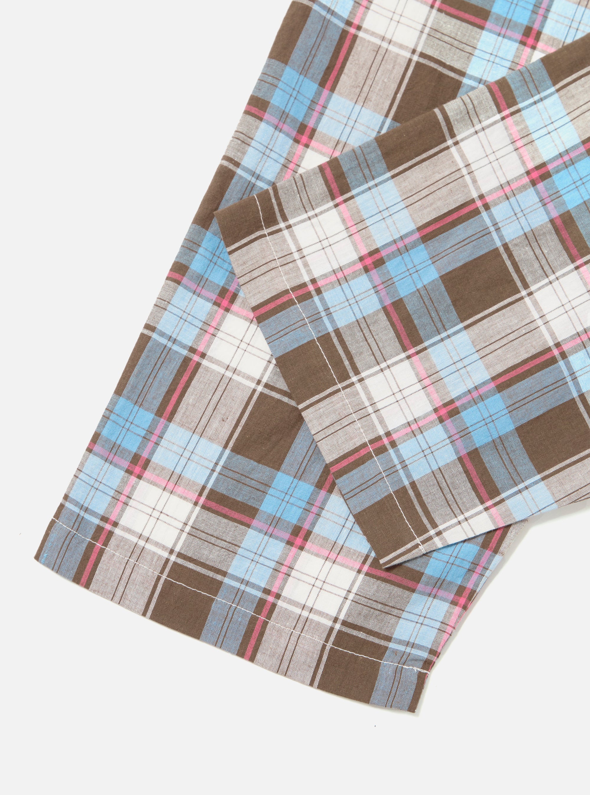 Blue/Brown Check 3 Long Pyjama Set