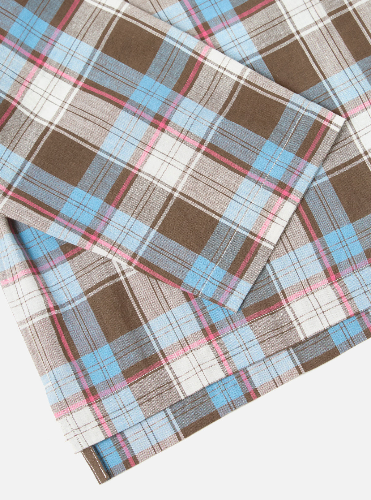 Blue/Brown Check 3 Long Pyjama Set
