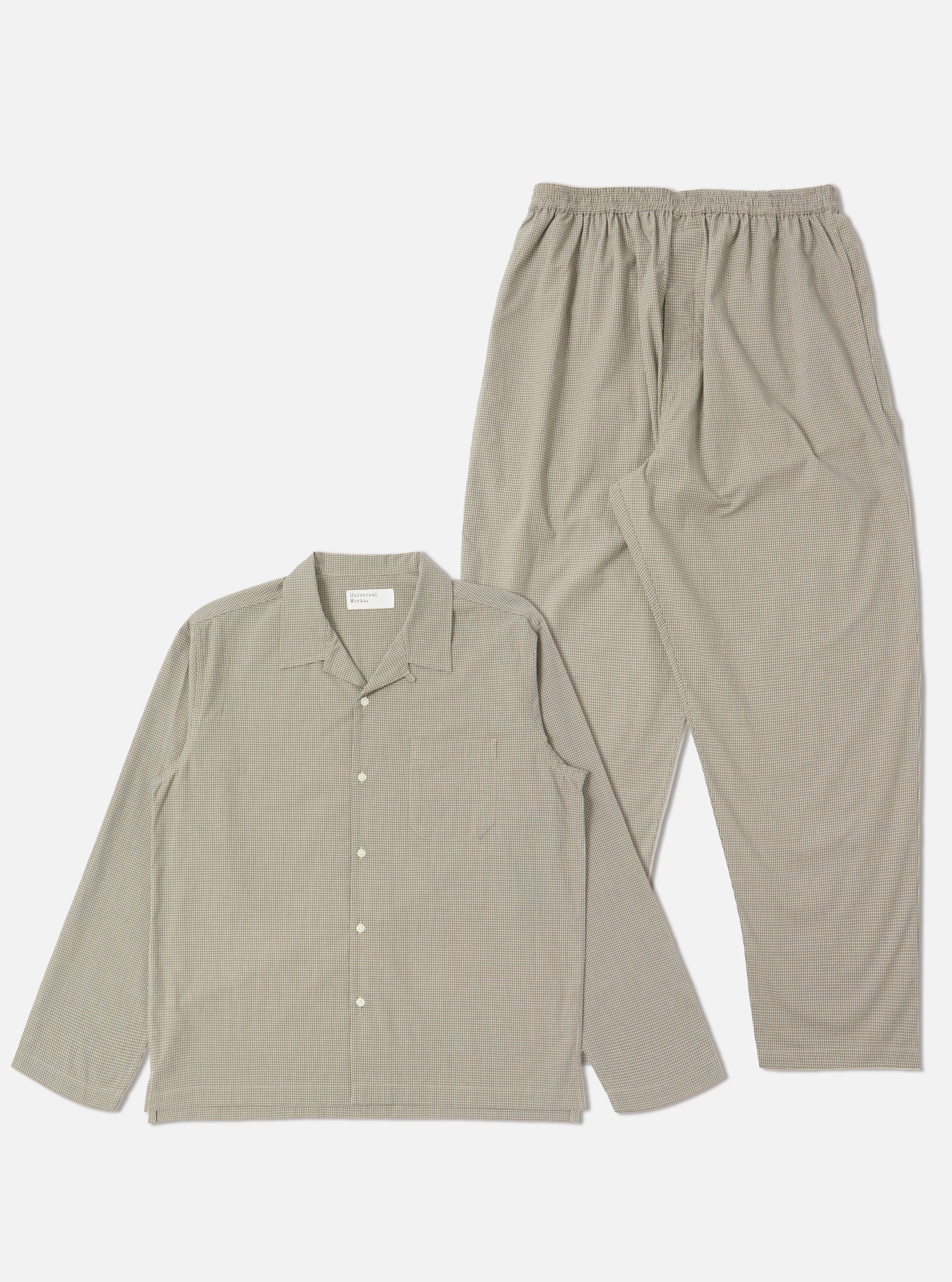 Green Tiny Check Long Pyjama Set