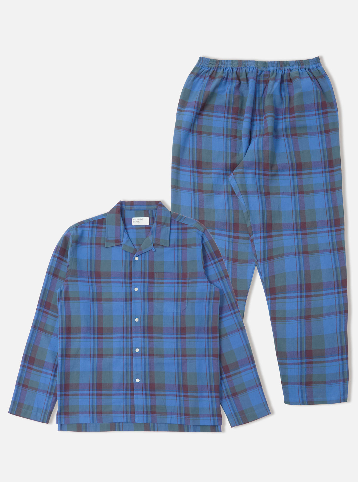 Blue Kip Check Long Pyjama Set
