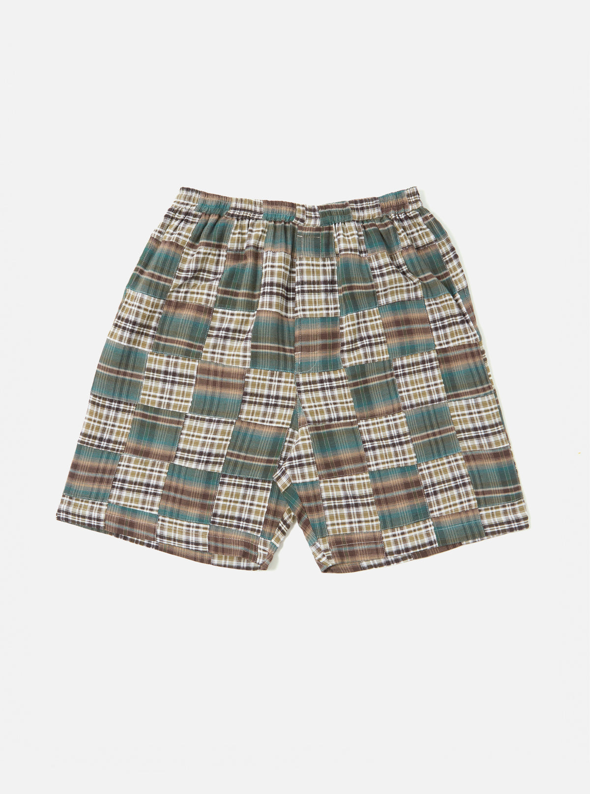 Green Patchwork Madras Pyjama Short