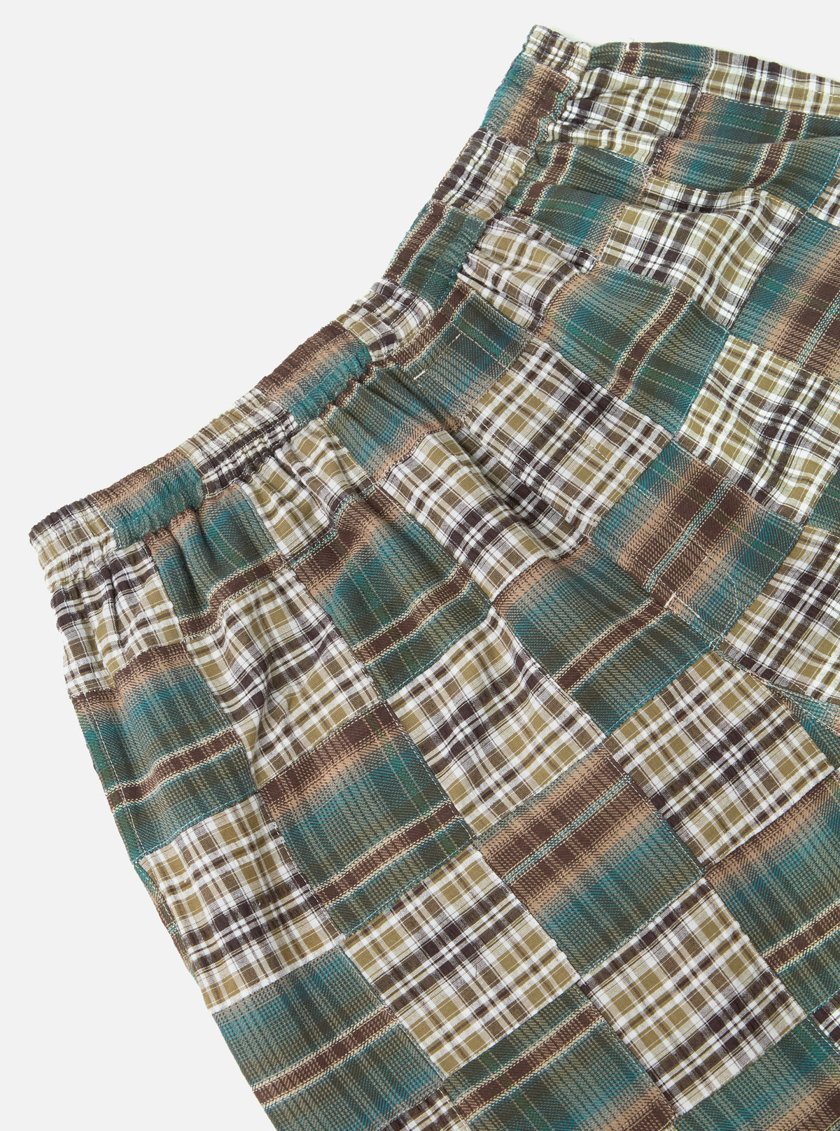 Green Patchwork Madras Pyjama Short