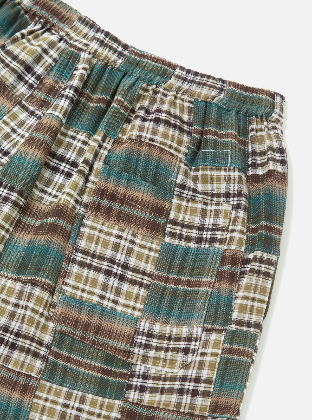 Green Patchwork Madras Pyjama Short