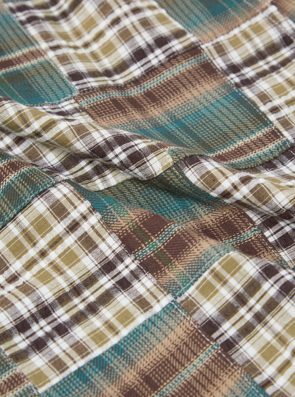Green Patchwork Madras Pyjama Short