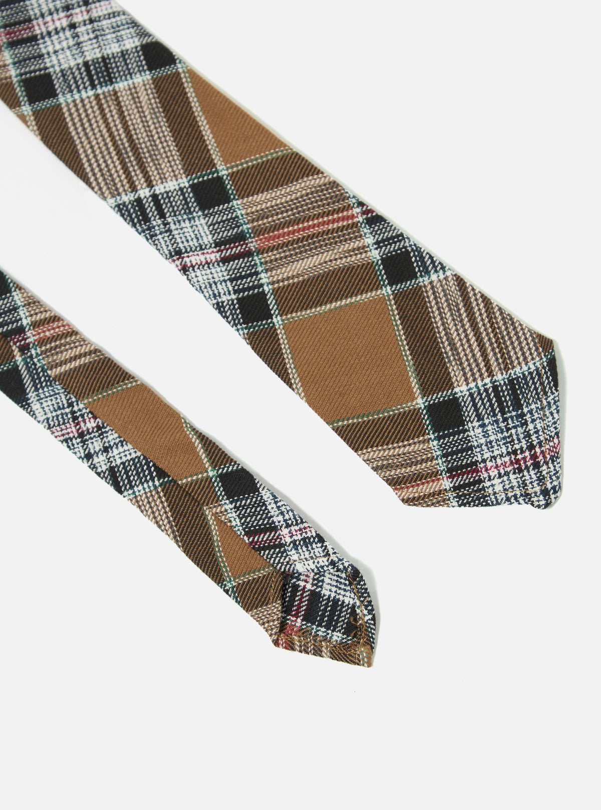 Brown Ikat Twill Check Tie