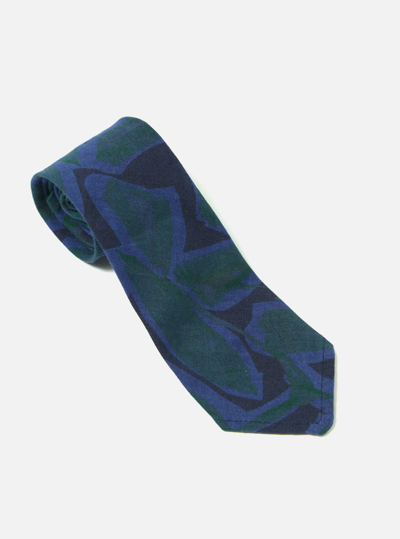 Deep Blue Artist Flower Lincot Tie
