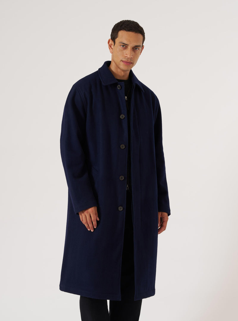 Navy Mowbray Mac Coat