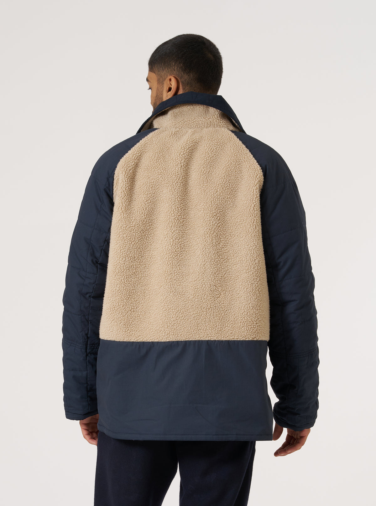 Navy Brushed Polytech/Sherpa Reversible Mackinaw Jacket