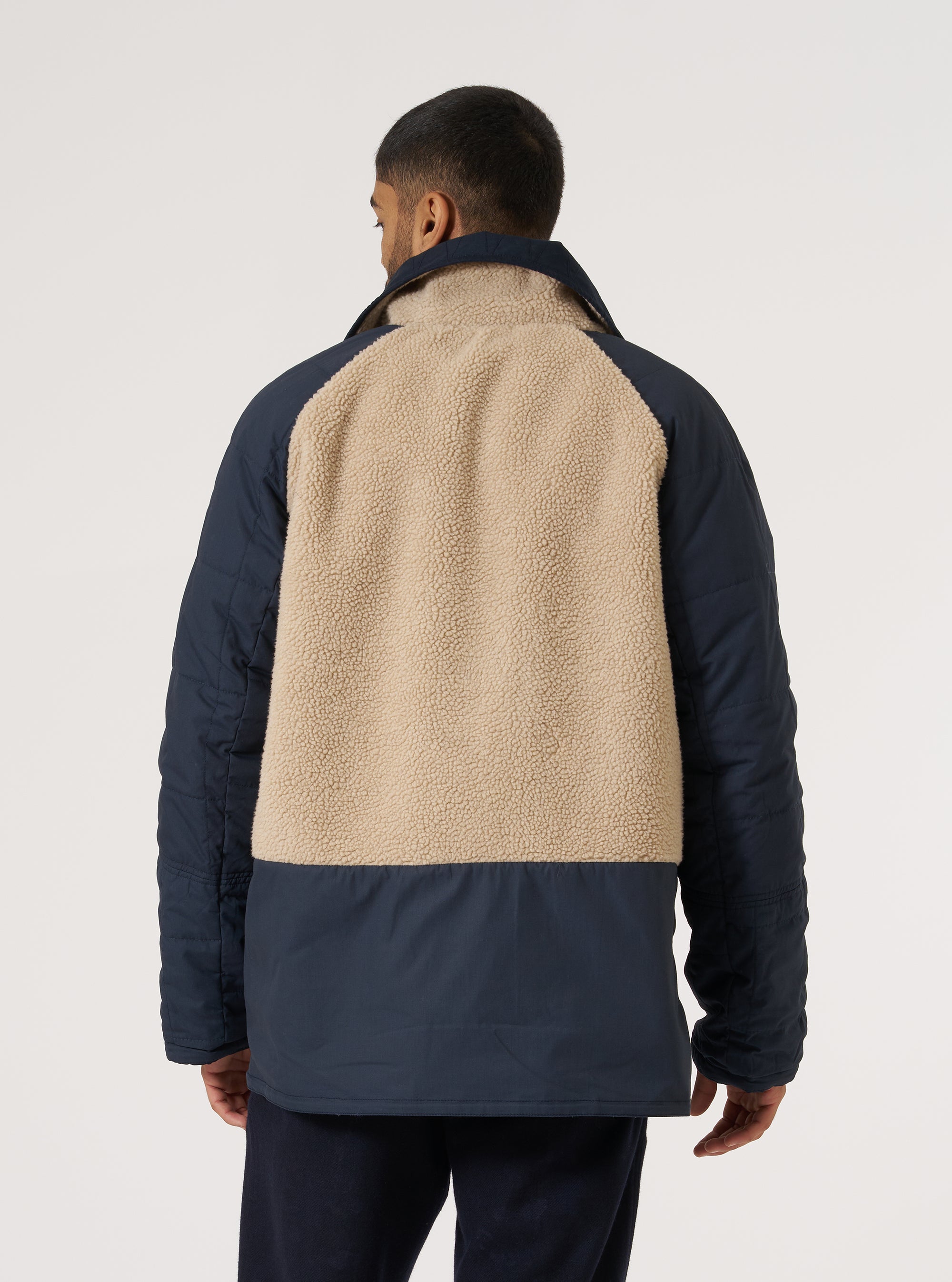 Navy Brushed Polytech/Sherpa Reversible Mackinaw Jacket
