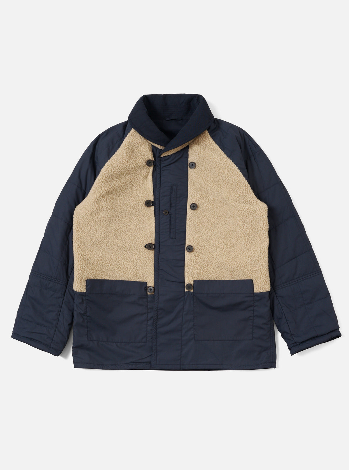 Navy Brushed Polytech/Sherpa Reversible Mackinaw Jacket