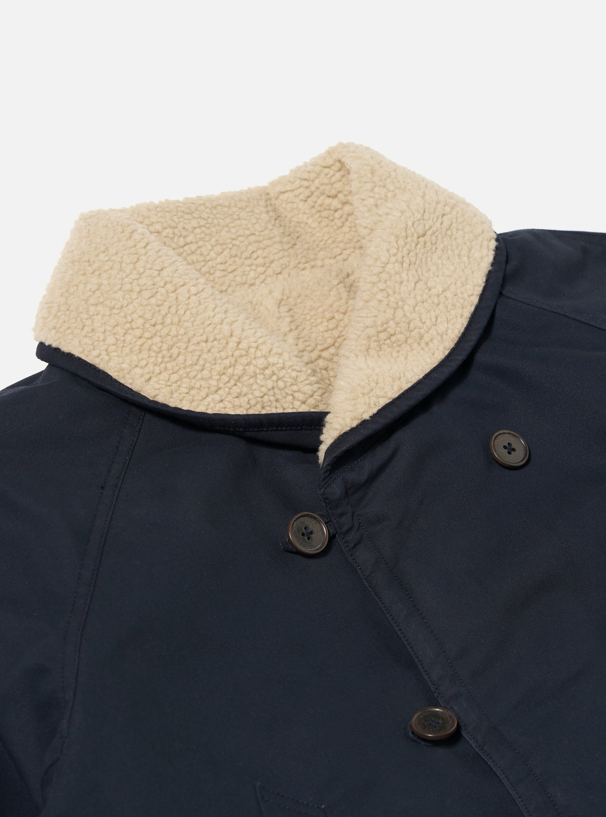 Navy Brushed Polytech/Sherpa Reversible Mackinaw Jacket