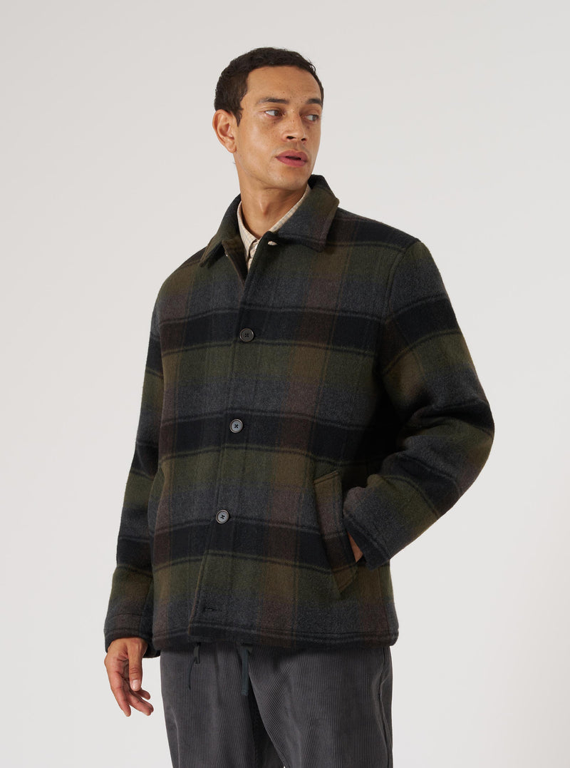 Black/Brown Berlin Wool Check Wayfarer Jacket