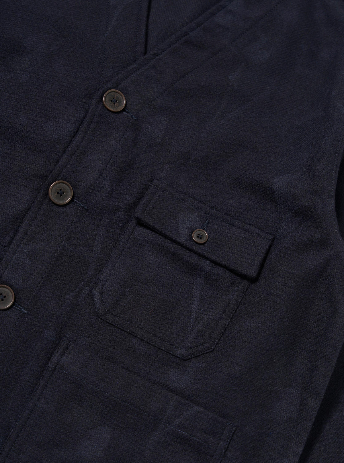 Navy Flower Print Flannel Cabin Jacket