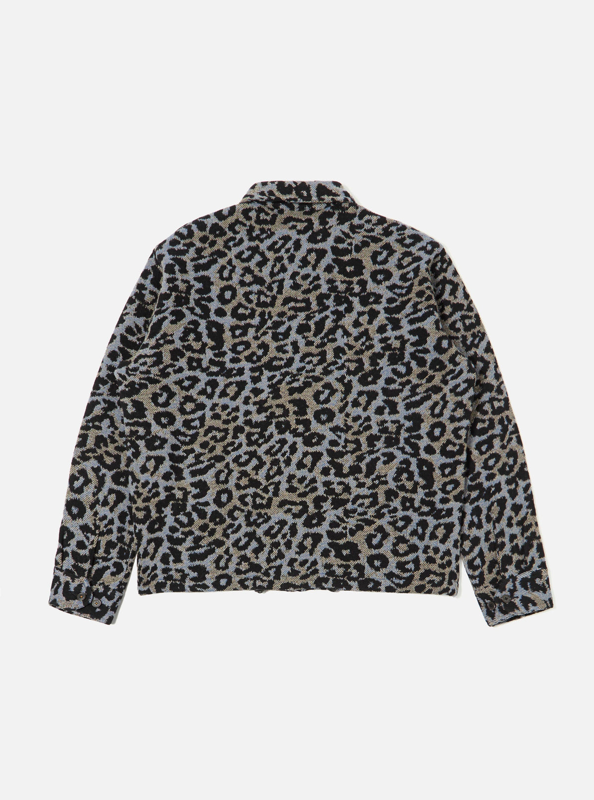 Blue Leopard Flower Wool Club Jacket