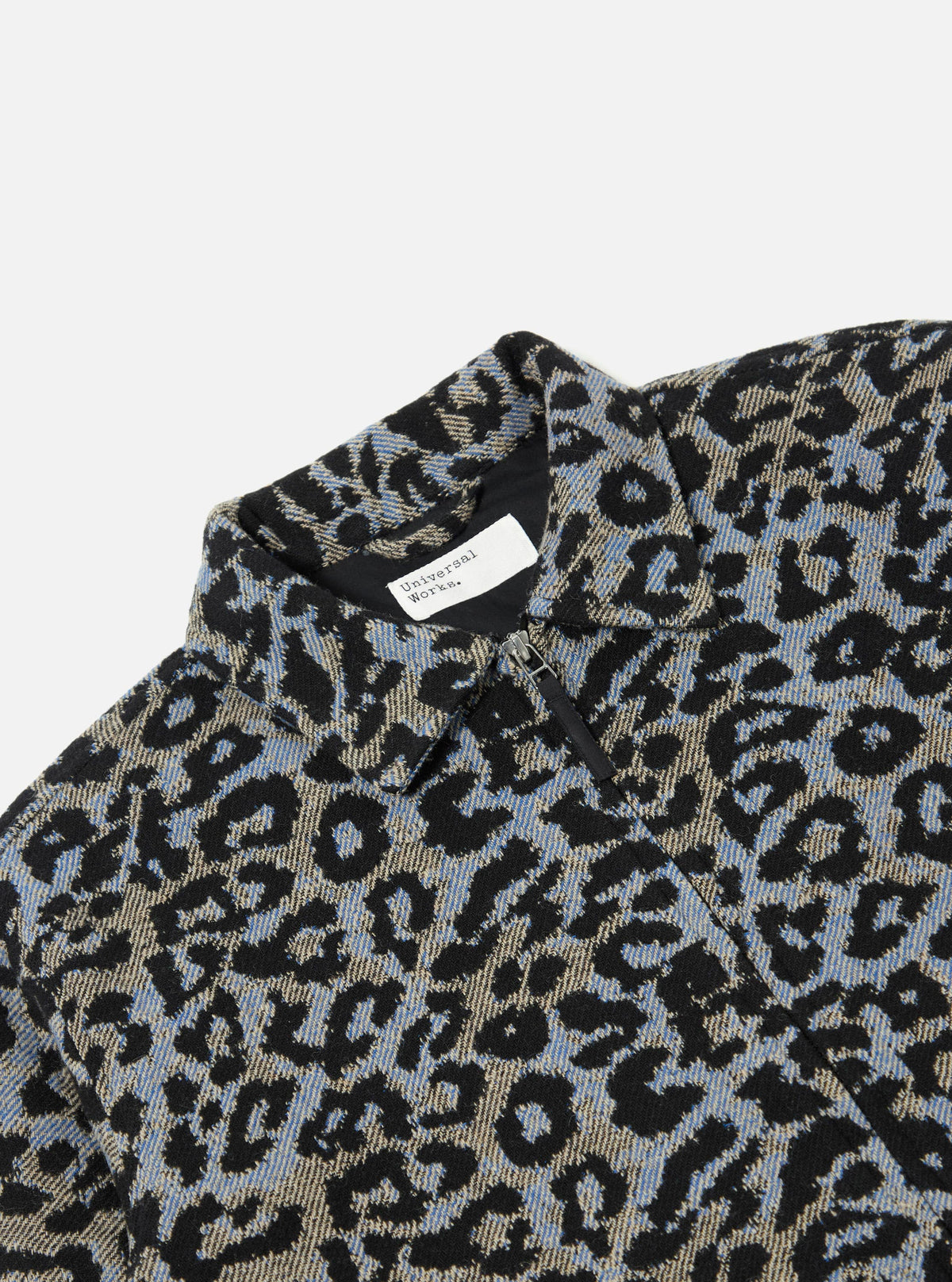 Blue Leopard Flower Wool Club Jacket