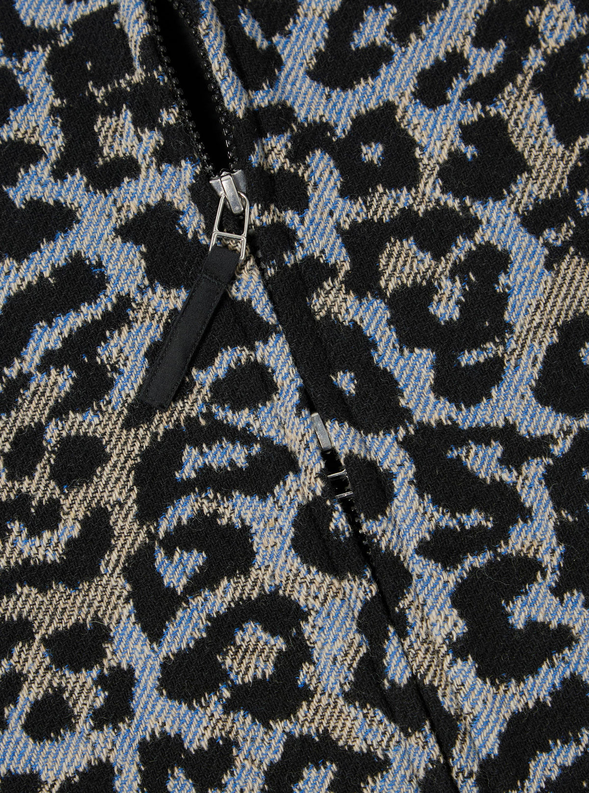 Blue Leopard Flower Wool Club Jacket