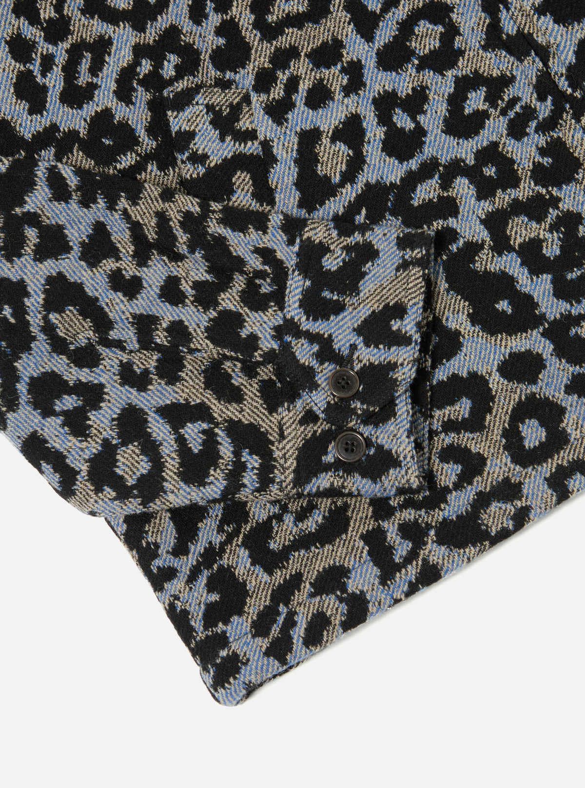 Blue Leopard Flower Wool Club Jacket