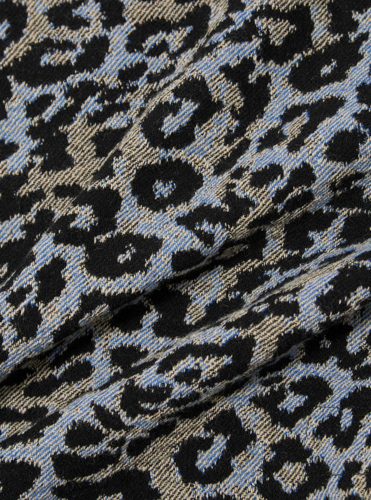 Blue Leopard Flower Wool Club Jacket