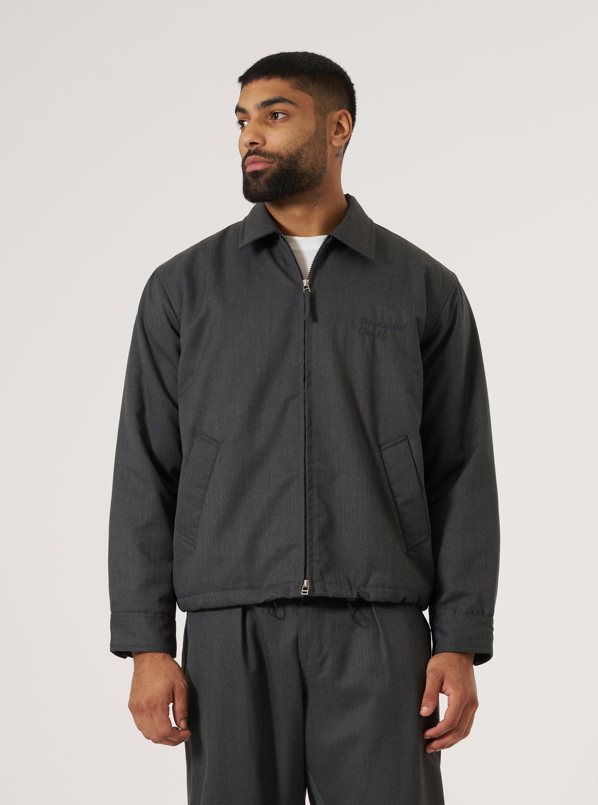 Charcoal Travel Suiting Padded Club Jacket