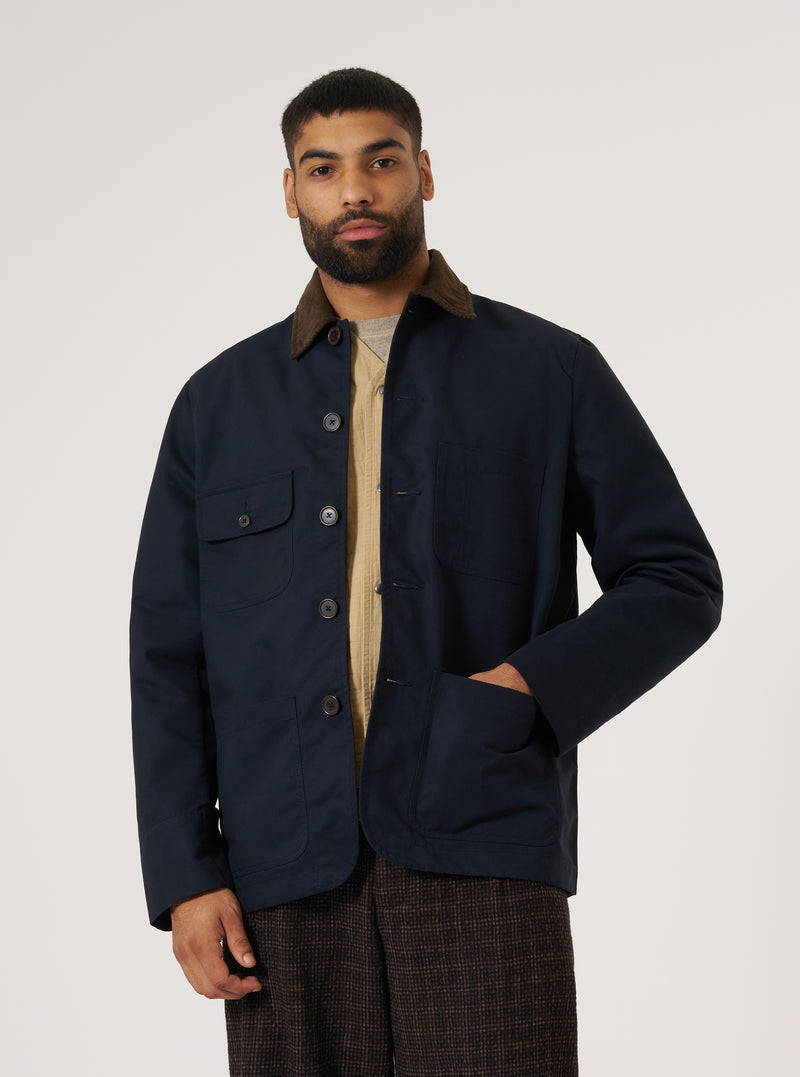 Navy Brushed Polytech Merchant Jacket