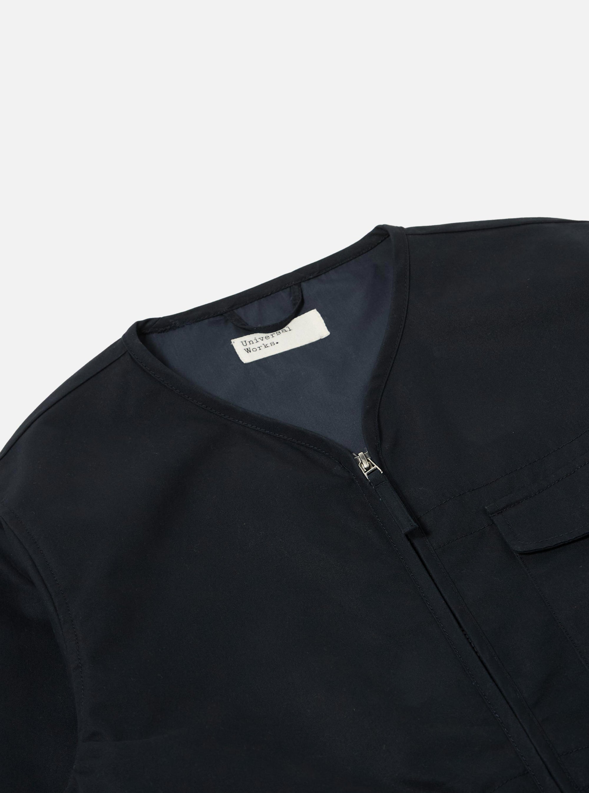 Navy Brushed Polytech Parachute Liner Jacket