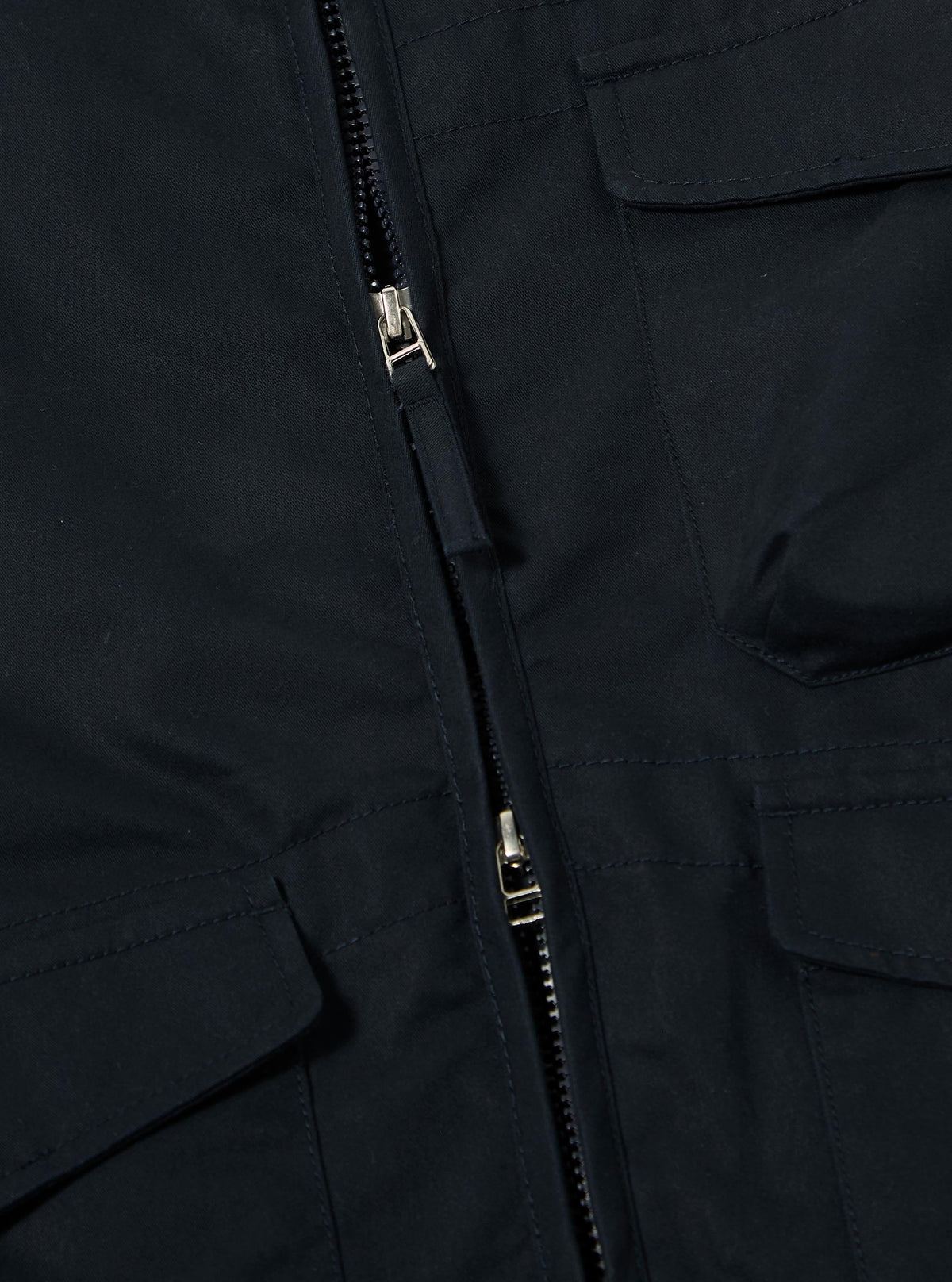 Navy Brushed Polytech Parachute Liner Jacket
