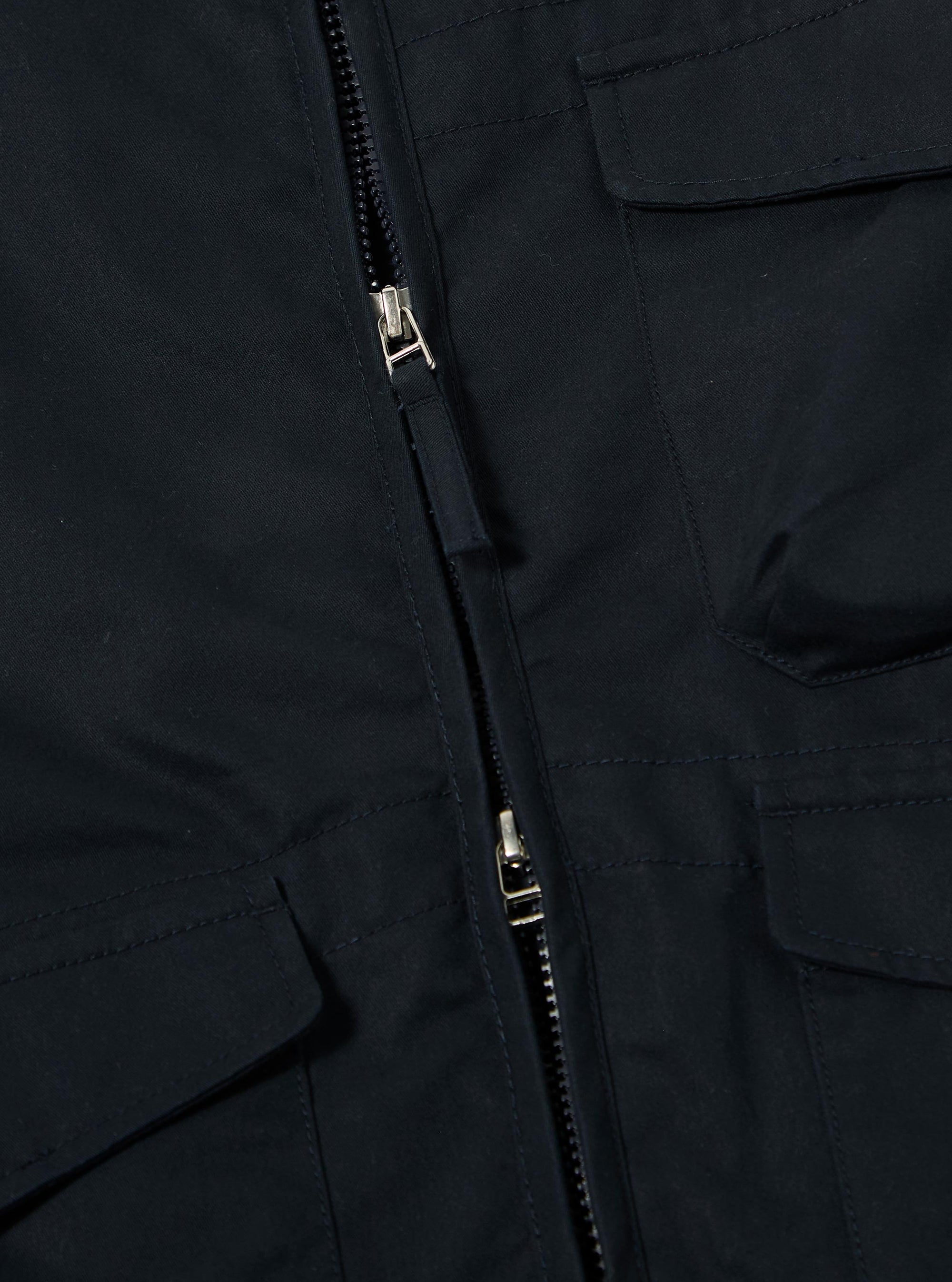 Navy Brushed Polytech Parachute Liner Jacket