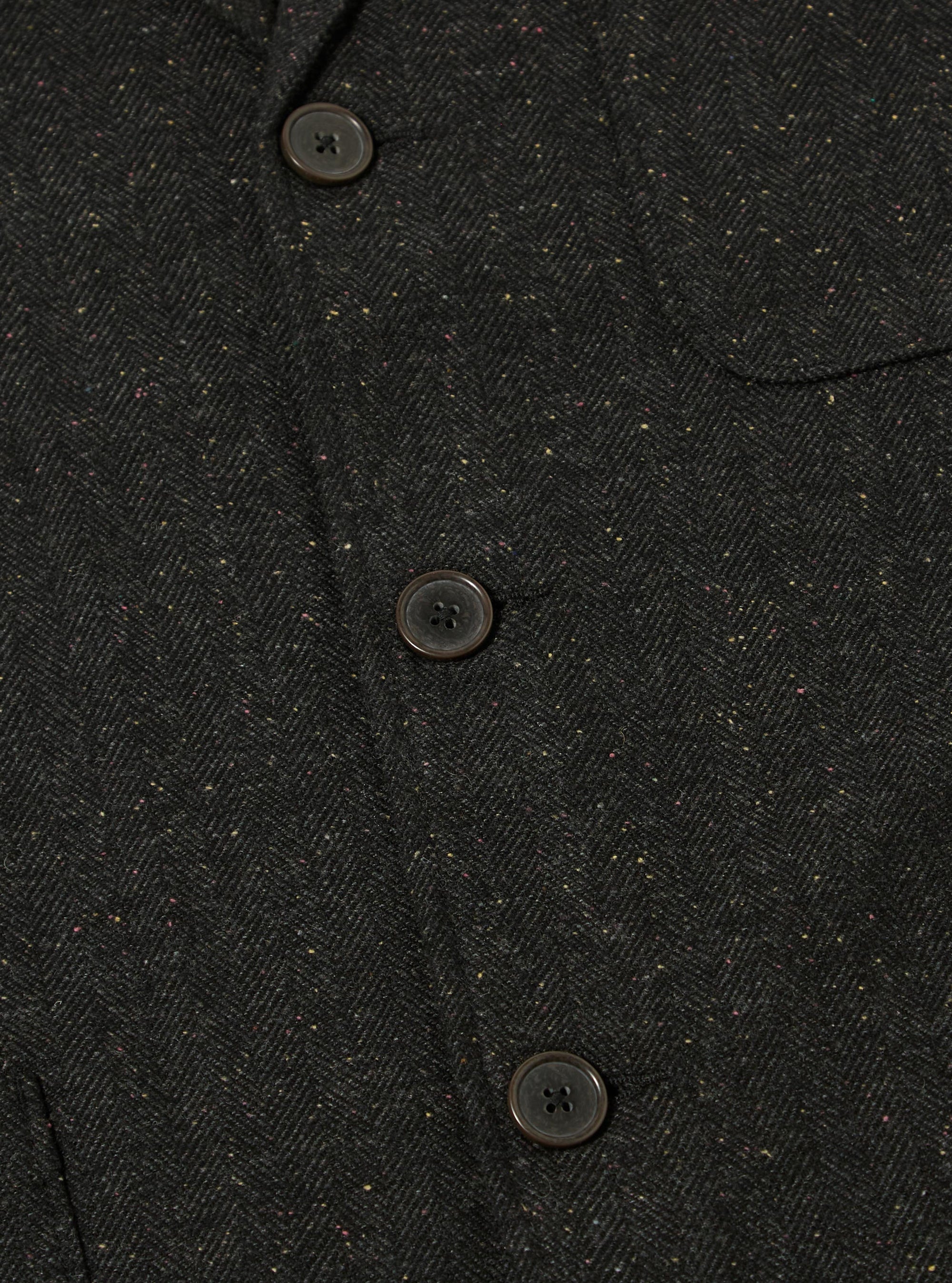 Black Salt N Pepper Tweed Three Button Jacket