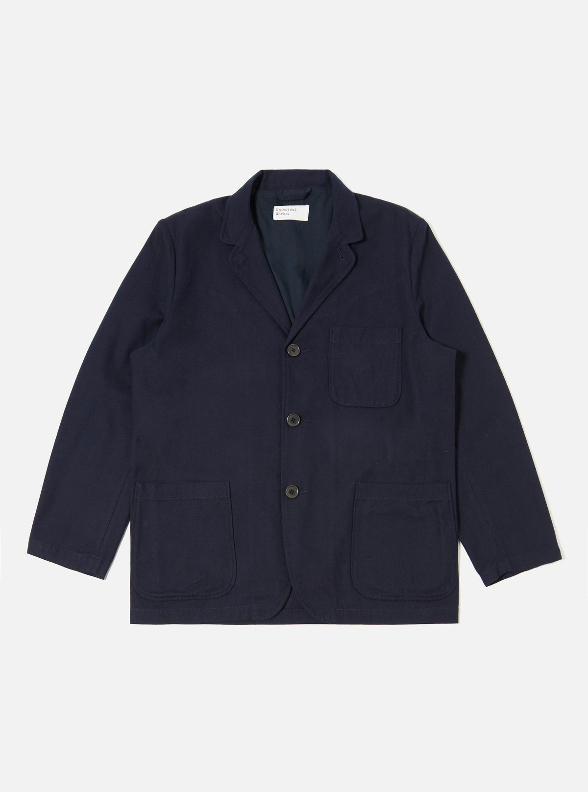 Navy Brushed Moleskin Three Button Jacket