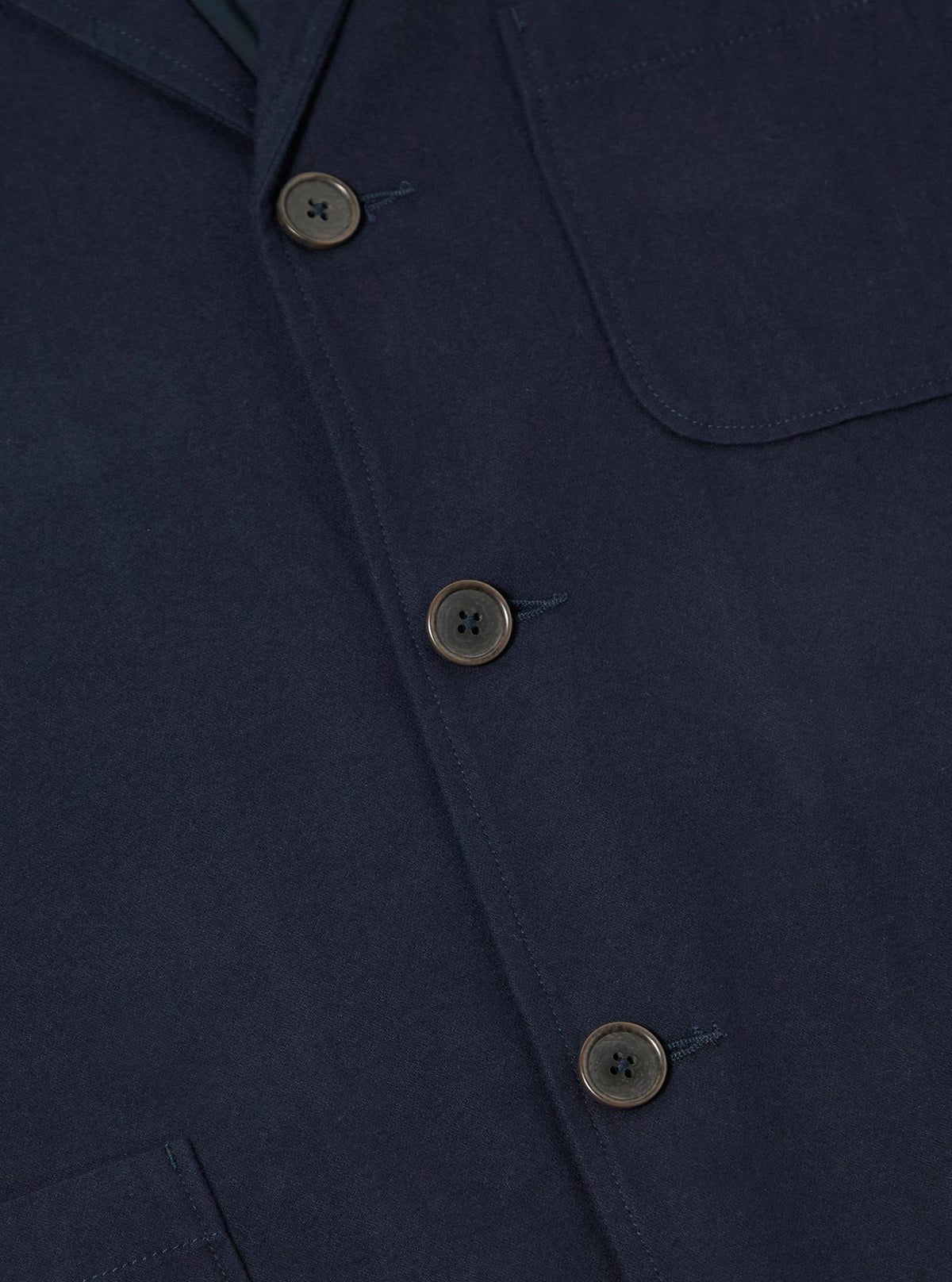 Navy Brushed Moleskin Three Button Jacket