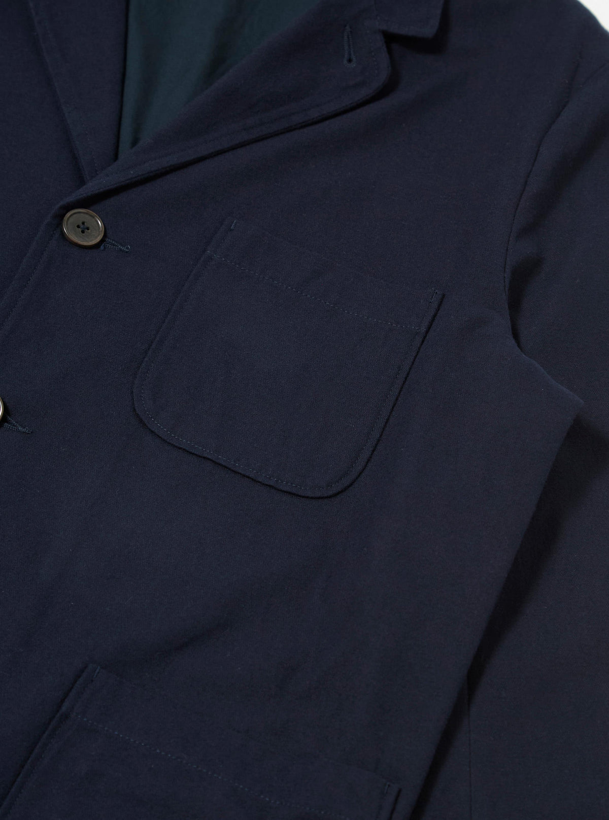 Navy Brushed Moleskin Three Button Jacket