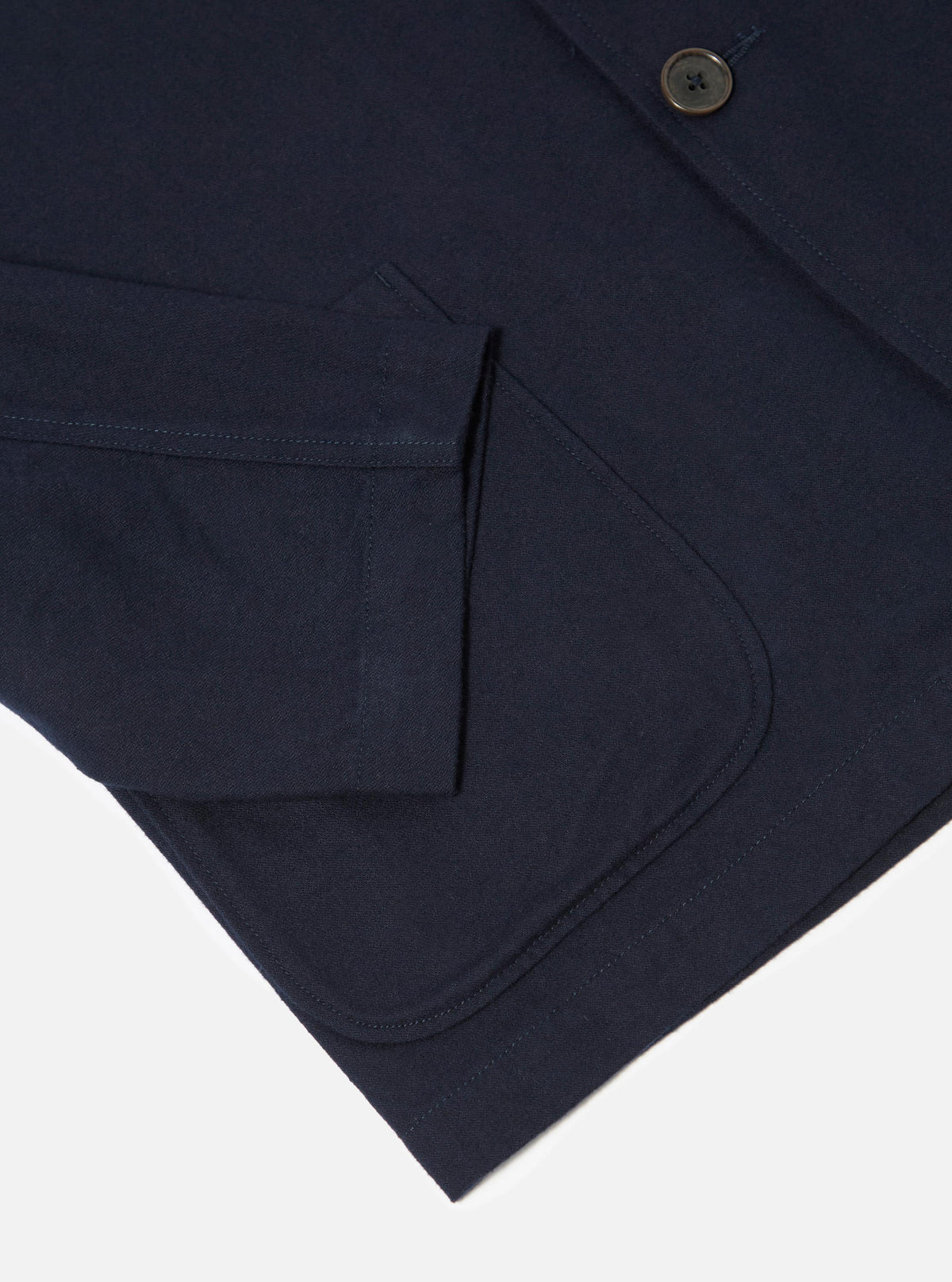 Navy Brushed Moleskin Three Button Jacket