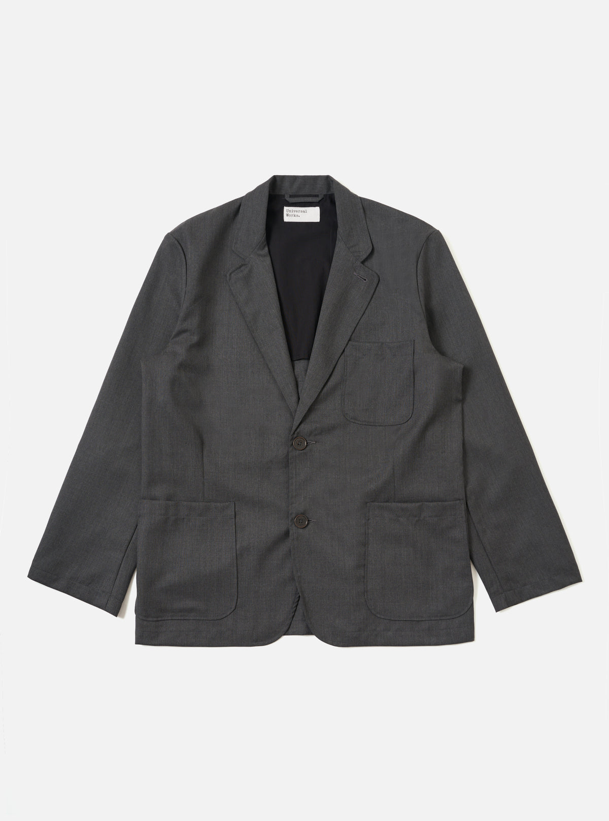 Charcoal Travel Suiting Two Button Jacket