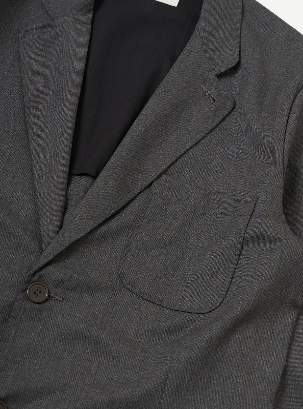 Charcoal Travel Suiting Two Button Jacket