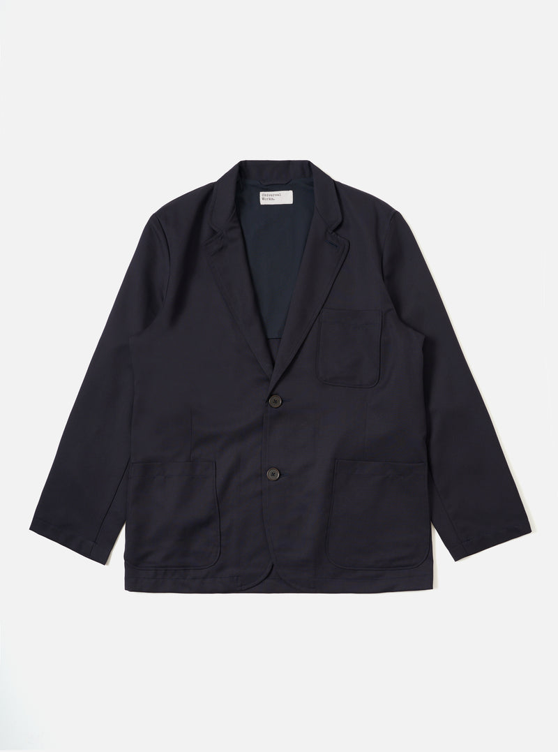 Navy Travel Suiting Two Button Jacket