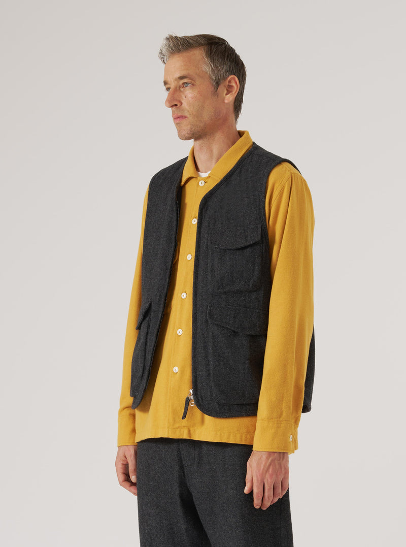 Grey Anders Wool Upcycled Parachute Liner Gilet