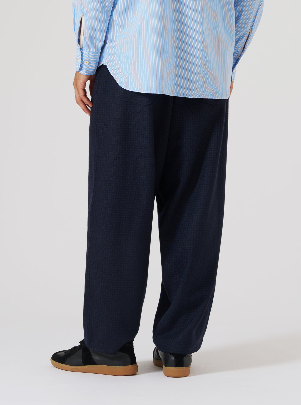 Navy Dot Print Flannel Dutch Pant